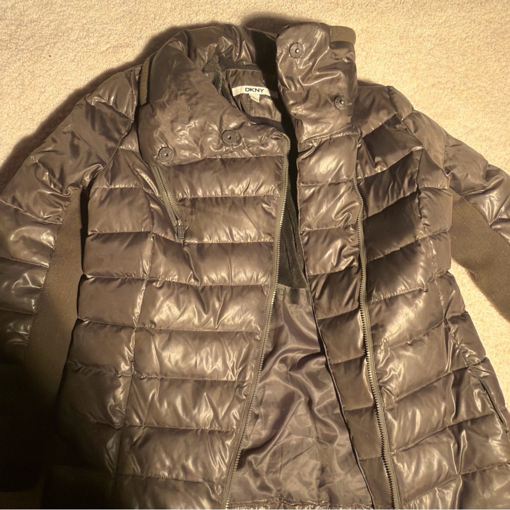 DKNYC Taupe Puffer Jacket - Picture 2 of 9